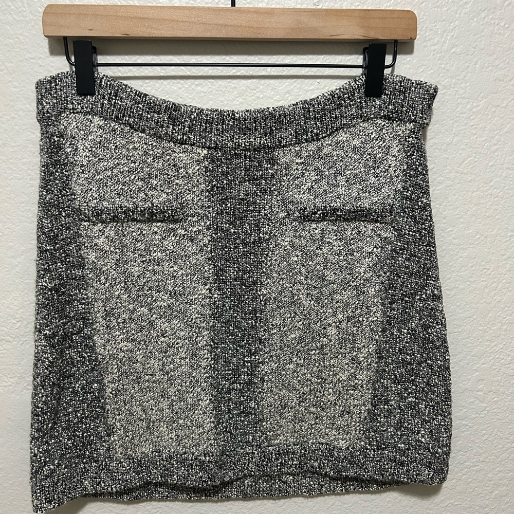 rag & bone Cotton Rayon Knit Mini Skirt Gray Marled — Size M Preppy Chic